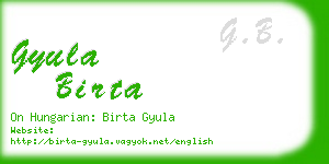 gyula birta business card